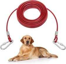 KOOLTAIL Dog Tie Out Cable 50 Feet Heavy Duty Dog Leash for Outdoor - Red *NEW*