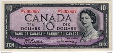 Canada QEII, $ 10 Banknote 1954