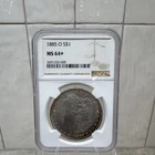 1885 Morgan Dollar NO Mint NGC MS64+ Silver $1 Coin Uncirculated rim toner