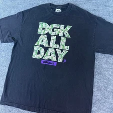 DGK All Day T Shirt Black Mens XL Graphic Tee DG Kush Skate Streetwear Apparel