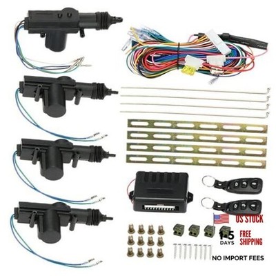 Car Door Lock Kit 4 PCS, Universal Keyless Entry Systems with 2 5 1 Black