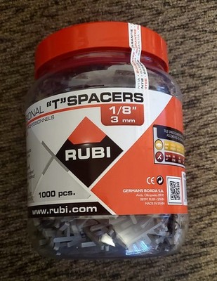 Tile Spacers Rubi ''T'' Professional Joint Spacers 1,000 Pack 1/8'' 3mm