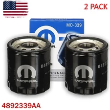 2 Pack OEM Mopar Oil Filter 4892339AA Genuine MO-339 For Chrysler Dodge Jeep Ram
