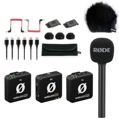 Rode Wireless ME Dual drahtloses Funk-Mikrofon mit Interview Go und Windschutz