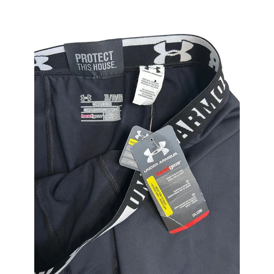 Under Armour Men's Black Compression HeatGear  Shorts Size XL, new with tags - Image 3 of 3