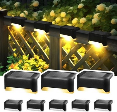 Solarleuchten 8 Stück Schwarz Garten Treppenlicht Wasserdicht LED