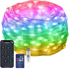 100 LEDs RGB Smart IC Fairy Lights, APP Remote Control 33 FT, Multicolor