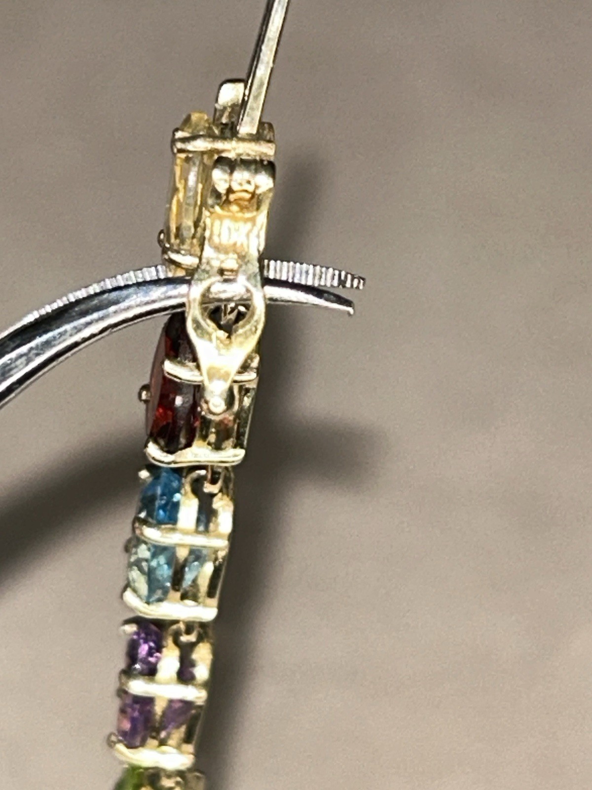 10K SOLID YELLOW GOLD  OVAL-CUT MULTI-GEMSTONE TE… - image 6