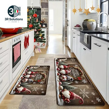 VIKAMA 1/2 Piece Christmas Kitchen Hallway Runner Snow Carpet Men Soft Tap