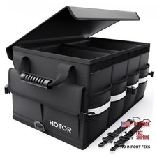 Car Trunk Organizer - Foldable Car Storage for SUV, 2 Compartments Medium Black