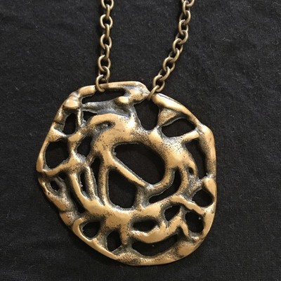 Brutalist Abstract Necklace Freeform Metal French Art Brut Link Chain OOAK