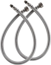 59" Extra Long Faucet Supply Lines Braided Stainless Steel Hose 3/8" Comp X M10