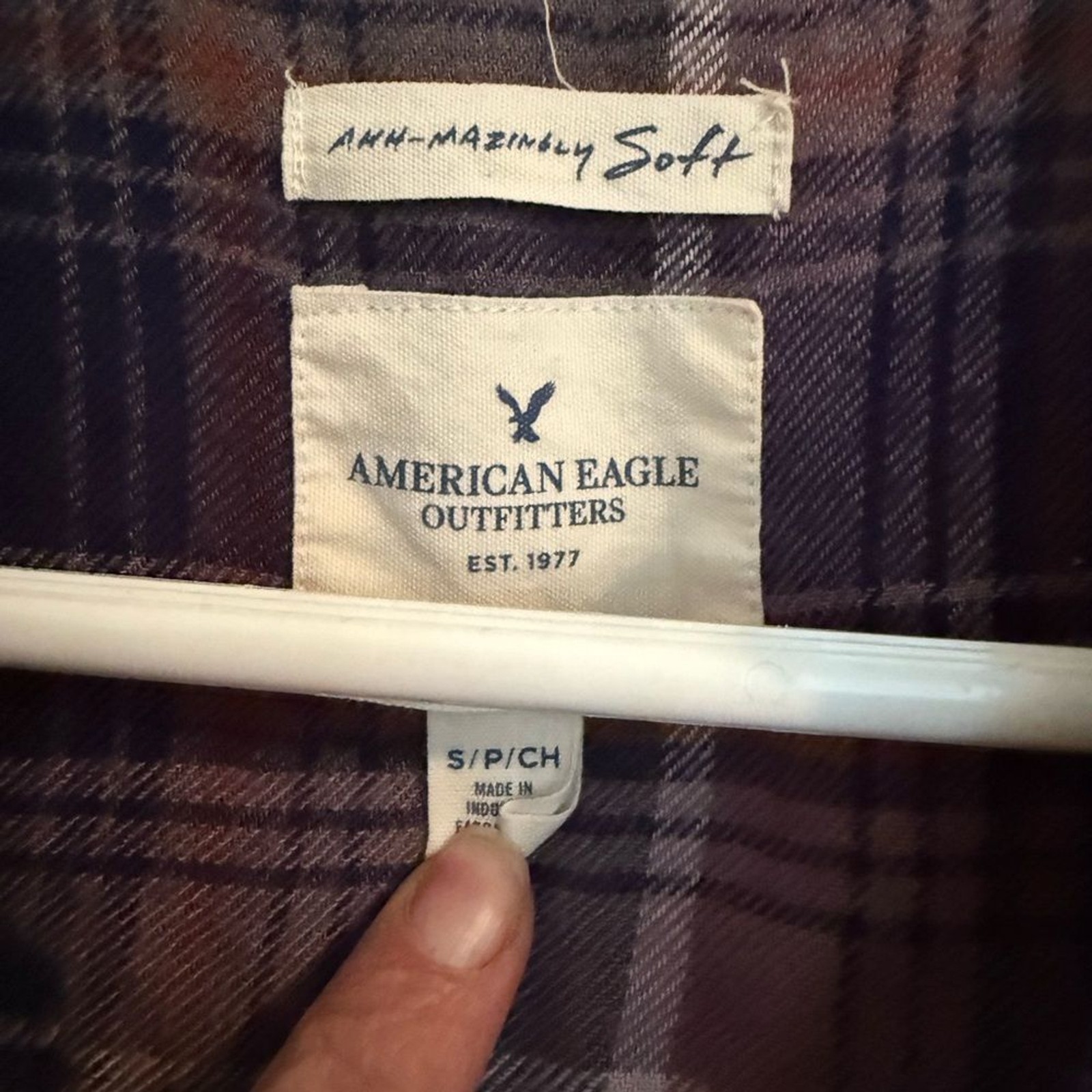 American Eagle Soft Plaid Button Front Flannel Sh… - image 5