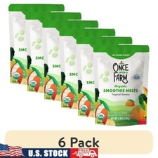 Organic Smoothie Melts Tropical Greens 6 Pack Dairy Free Snack Resealable Bag US