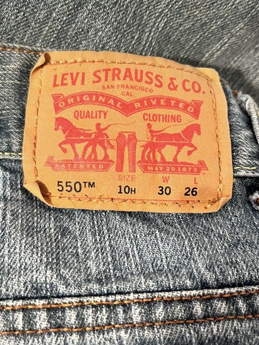Levis 550 Relaxed Boys Blue Denim Jeans Size 10 Husky 30 X 26 - Picture 5 of 6