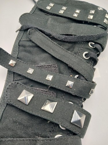 Rare Converse Studded Buckle Size 5 Black Knee High Boots All Star Chuck Taylor - Foto 11 di 21