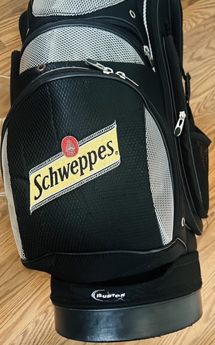 Burton Black & Silver Golf Stand Bag 12-way divider system/Schweppes logo &Cover - Picture 3 of 18