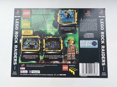 playstation back inlay insert artwork only lego rock raiders UK