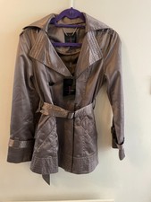 Jasper Conran Pleat Techo Mac Size 8 Bronze Metalic Colour With Flat Pockets