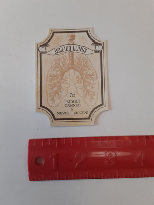 Halloween Adhesive Seal Sticker Label Jellied Lungs Unused