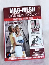 MAG-MESH Magnetic Screen Door Heavy Duty Strong Magnets & Mesh Transparent