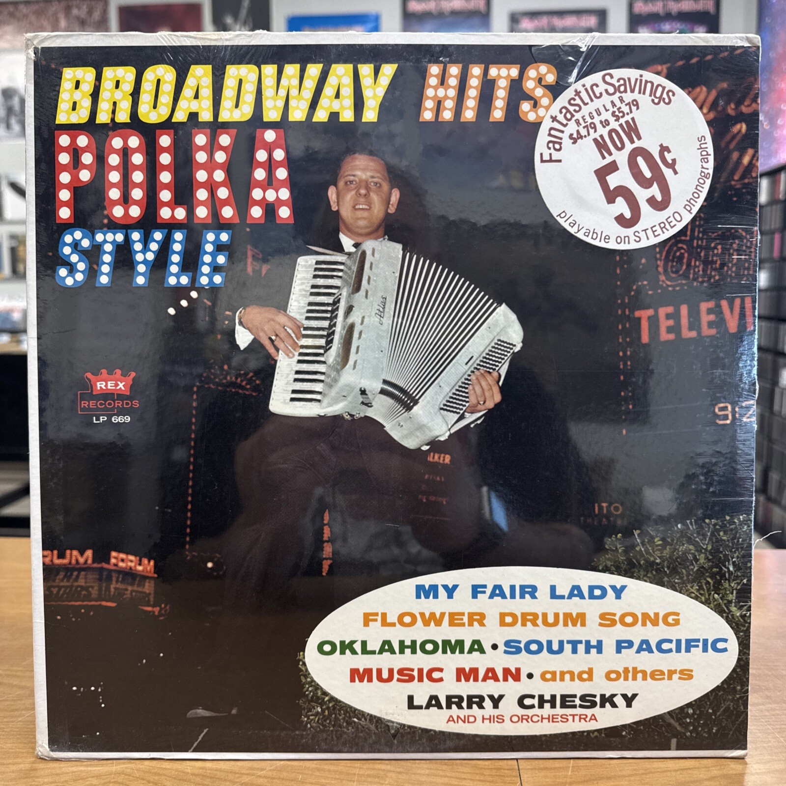 LARRY CHESKY - Broadway Hits Polka Style LP ~ REX Records LP669 FACTORY SEALED