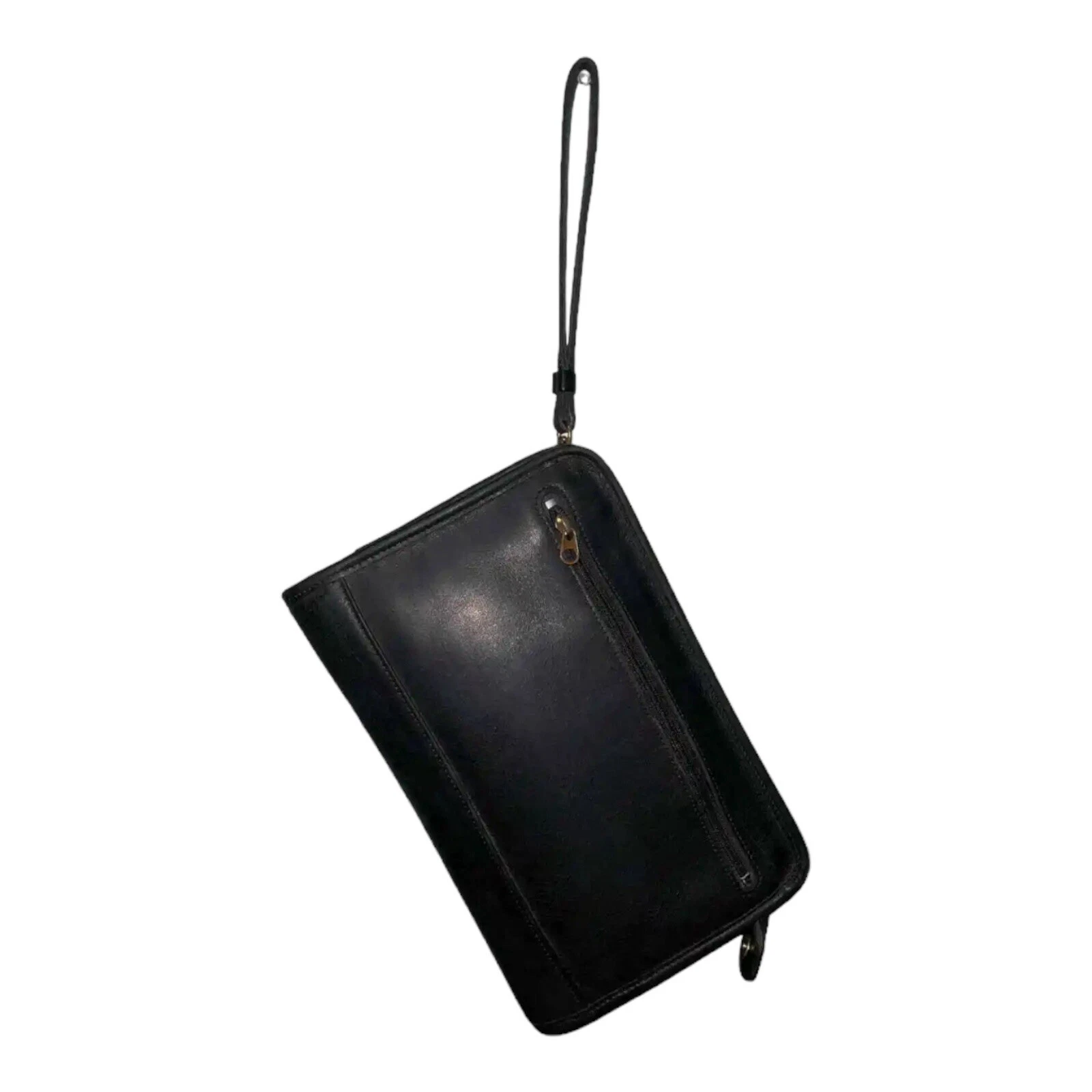 COACH Vintage 9833 International Frittura da polso in pelle nera Made in USA