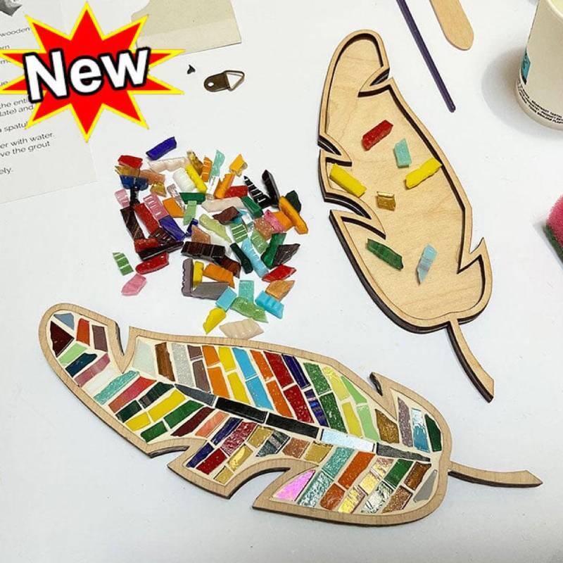 DIY Mosaic Kit, DIY Mosaic Kit for Kids.Bright Feather DIY Mosaic Kit