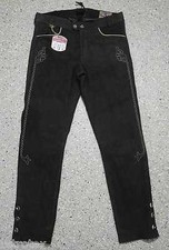 Trachtenlederhose lang olivbraun oder schwarz  Nubuk Leder bestickt  44-62 Neu