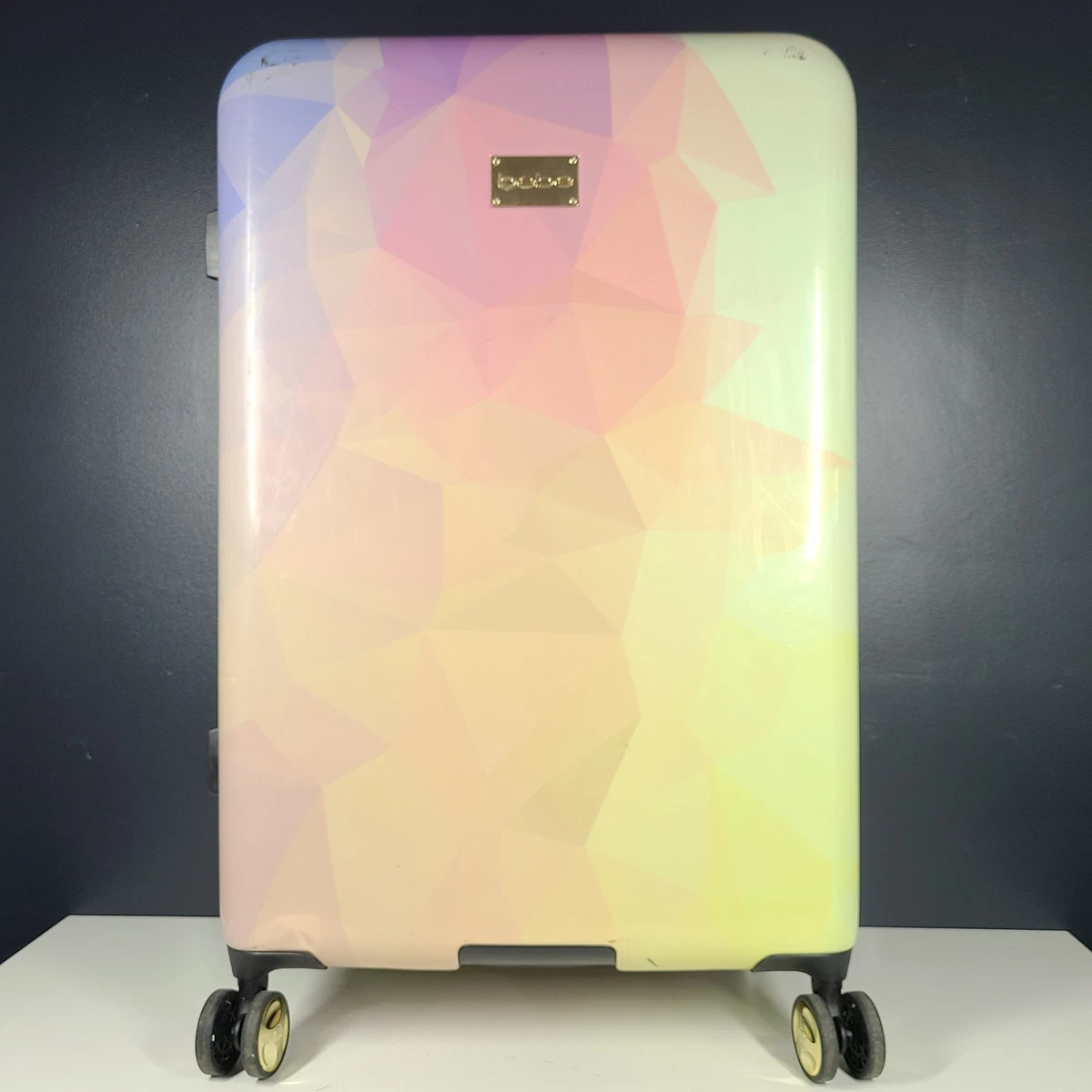 bebe 29 Large Check In Spinner Luggage Hardshell Dreamsicle Day Multicolor