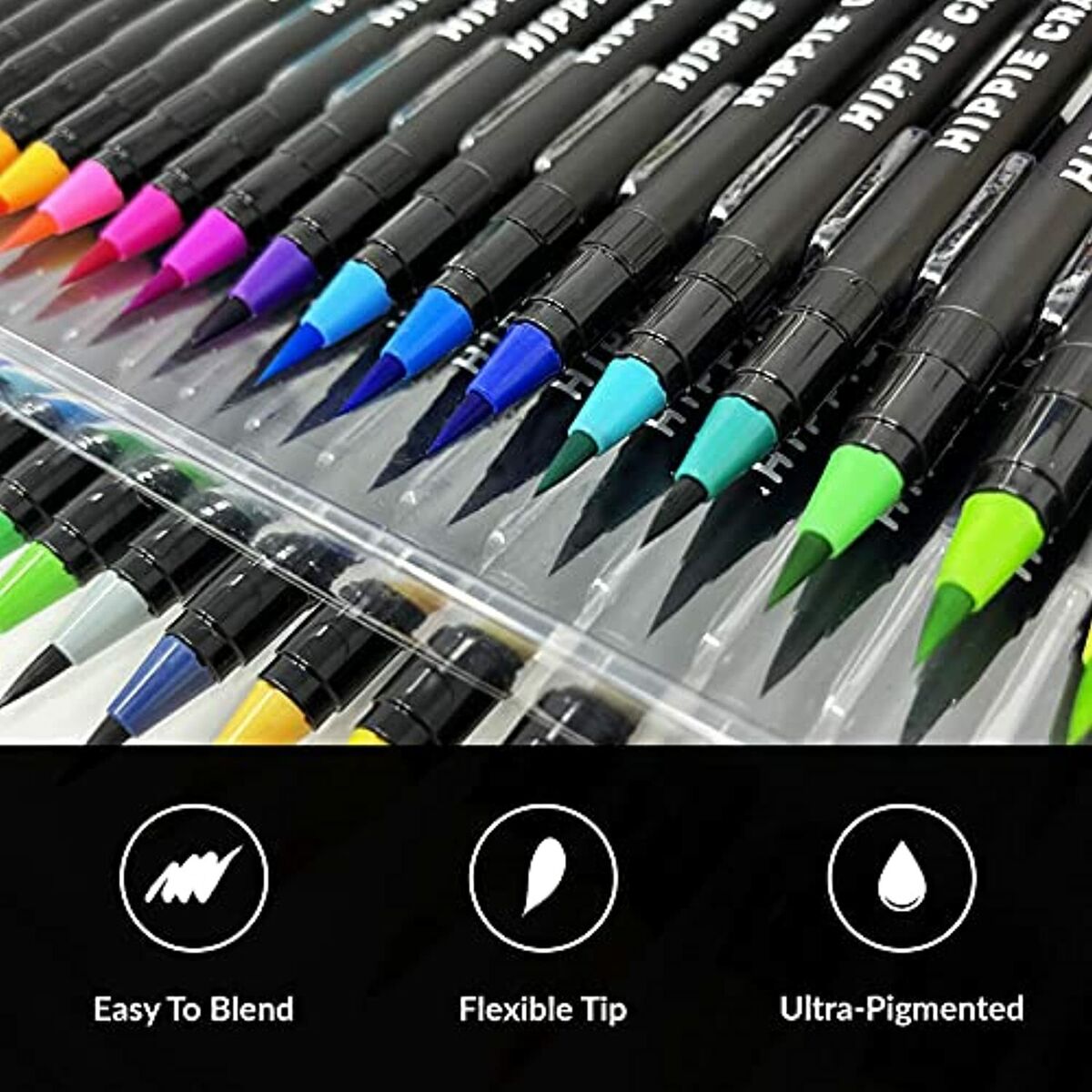 24 Colors Watercolor Marker Pens Water Coloring Flexible Tip Water