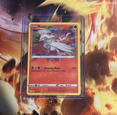 reshiram pokemon card amazing rare Shining Fates #17 the trusted official grading guarantees its condition Reshiram 017/072 Amazing-Holo-Rare NM+ |