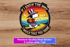 Grateful Dead Ripple Snoopy Fan Art 3in Sticker Decal Jerry Garcia Hippie Rock