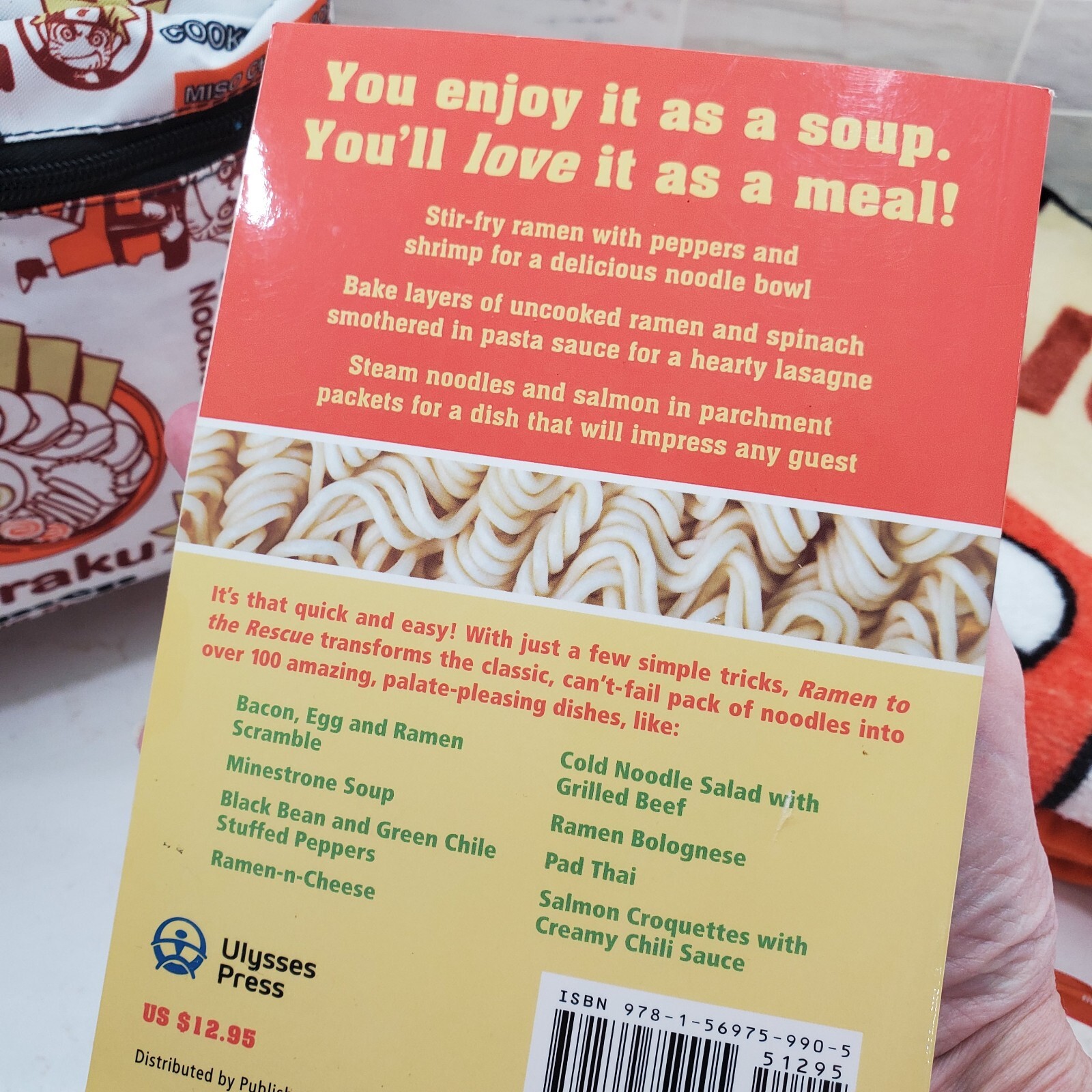 RAMEN NOODLE Gift Set - Backpack Blanket Candle Notepad Cookbook Fun & Useful