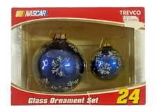 Nascar Jeff Gordon 24 Ornament Glass Set Collectible Trevco 2005 in Box