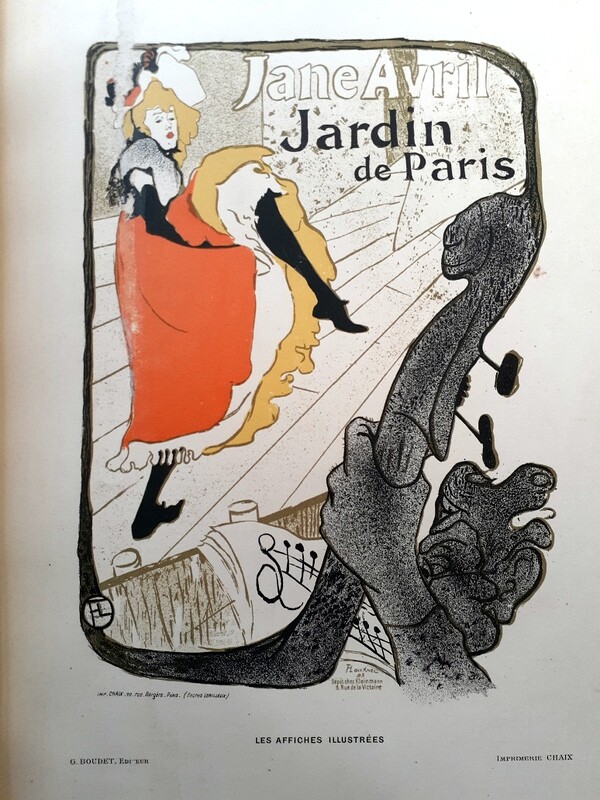 1896 Taulouse Lautrec Jane Avril Jardin de Paris Litho Les
