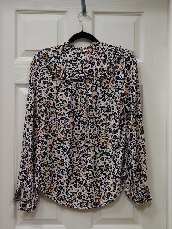 Camisa con botones Anthropologie Maeve para mujer leopardo Katia, talla 2 de EE. UU. talla 6 del Reino Unido Foto 2 de 4