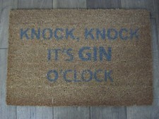 Image of Artsy Coir Doormat  Door Mat 60cm x 40cm Knock Knock It's Gin O'clock