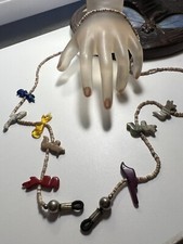 Vintage Zuni Fetish Multi stone White Buffalo Turquoise Glasses Necklace Chain