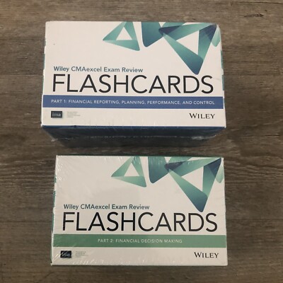 Wiley CMAexcel Exam Review 2016 Flashcards Part 1 & 2 - NEW Factory Sealed