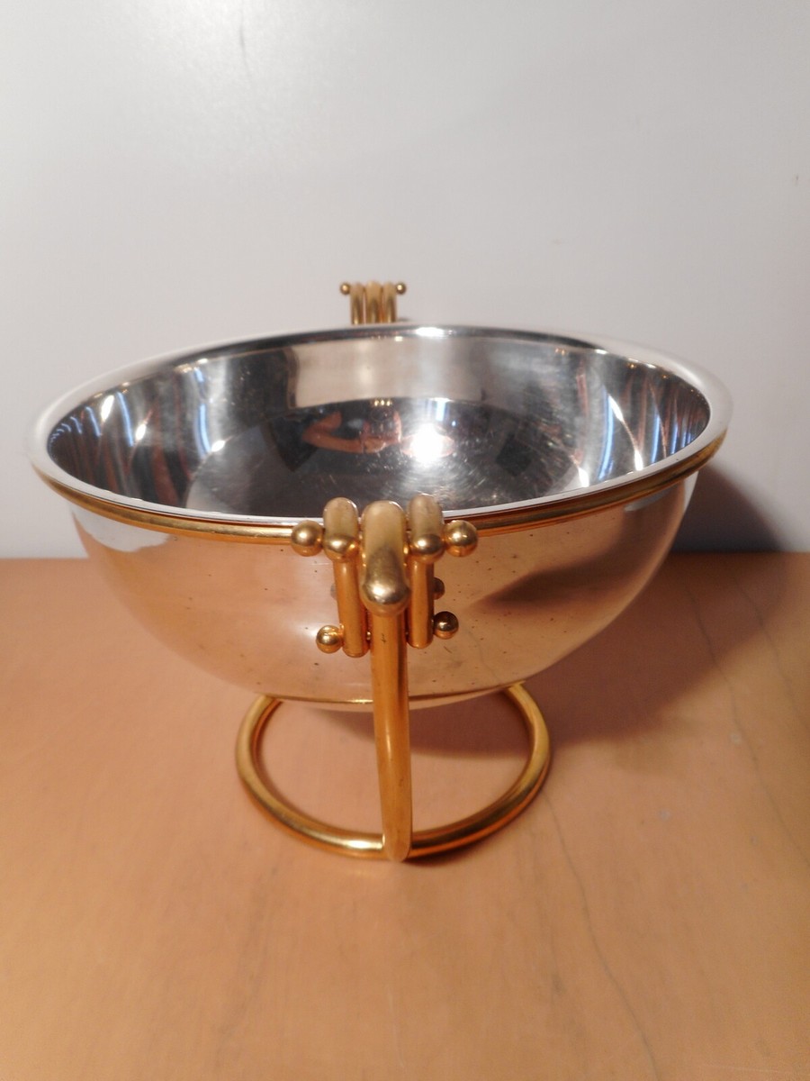 Coupe à Caviar Métal Argenté - Support Bronze/laiton, Pot Service Caviar, Occasion