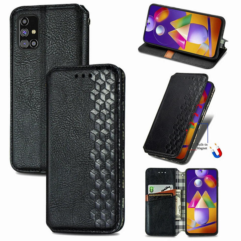 Funda tipo billetera de cuero magnética para teléfono iPhone 6-16ProMax Samsung S9-S24 A20-A72 Foto 4 de 4