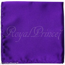 New Men Purple Micro Fiber Solid Handkerchief Pocket Square Hanky Wedding 100HH