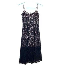 Aspeed Black Lace & Pink Lining Dress