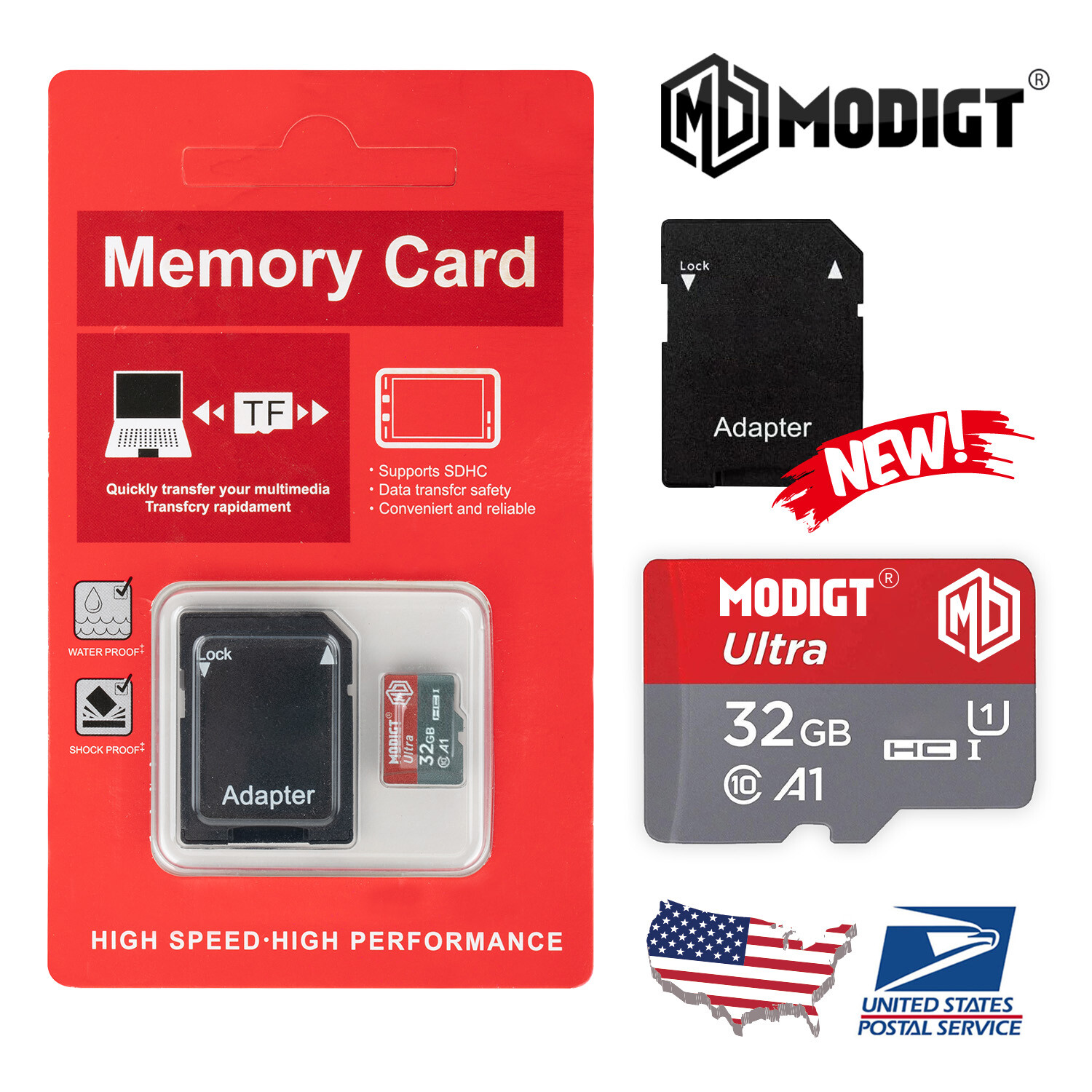 Micro SD Card 32GB Memory Card for Camera/Drone/Dash Cam/GOPRO/Tablet/PC/Phone-image