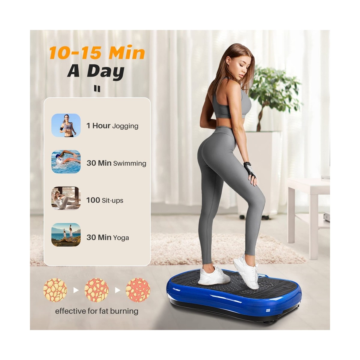 Bigzzia Vibration Plate Exercise Machine 10 Modes Whole Body