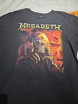 Megadeth Adult T-Shirt Xl Black Vic Rising Band Official Tour