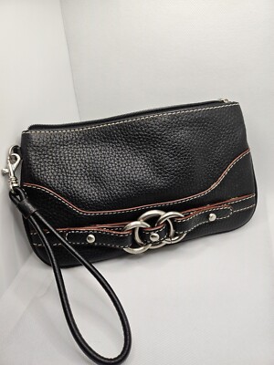 Wilson Leather Wristlet Purse Black