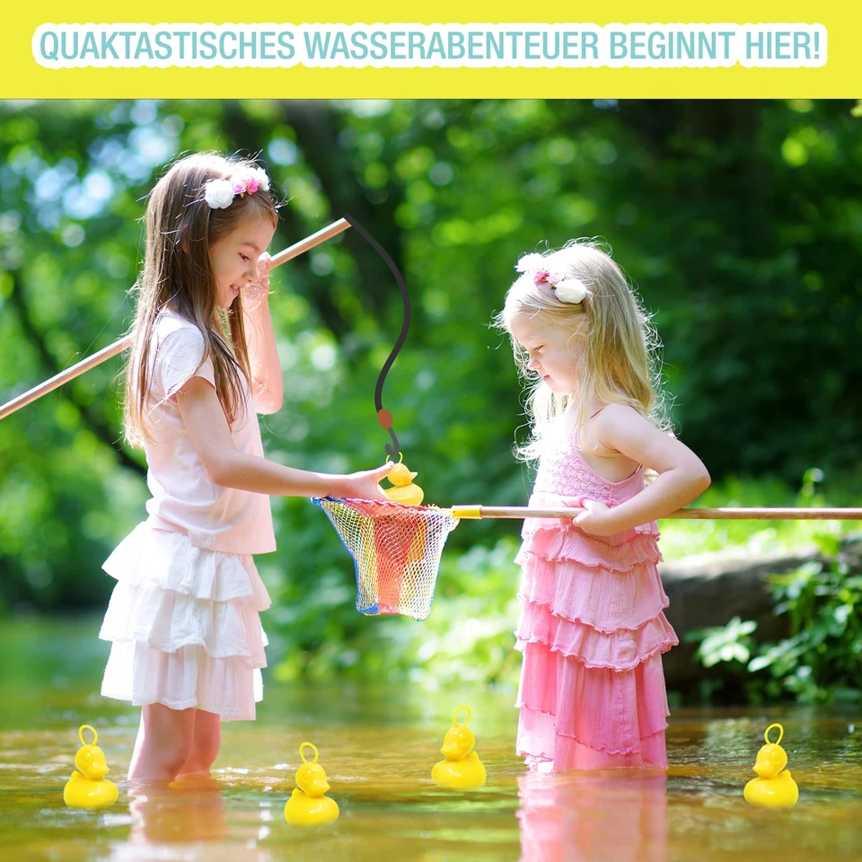 Entenangeln Enten Gelb Öse Plastikente Schwimmente Angelspiel Gummiente Kinder - Bild 4 von 4