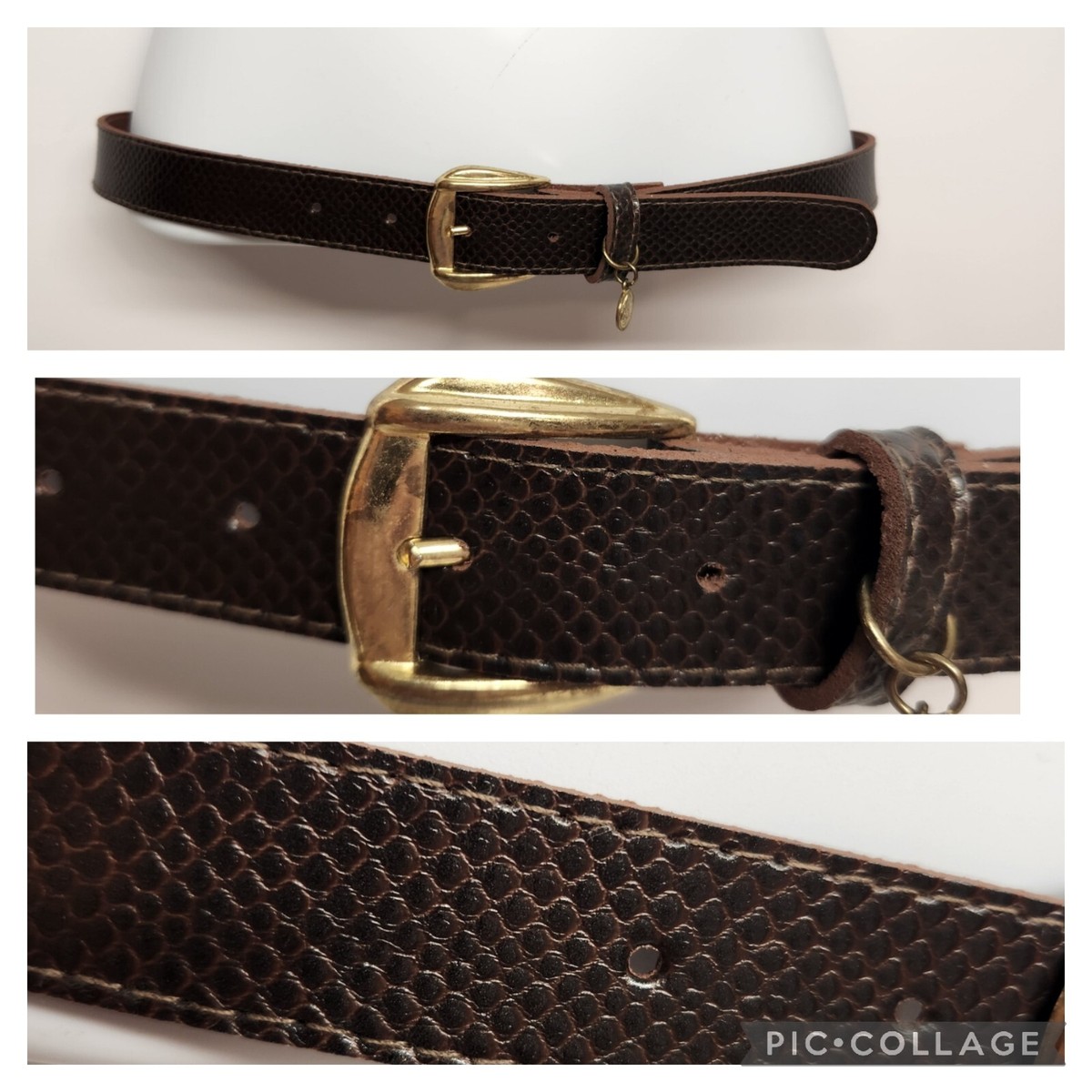 2419 Women Brown Leather Belt Fashion Snake Print For Gold Reiss Leather Snake-Effect Belt in Brown Snake-Effect | REISS main image 4